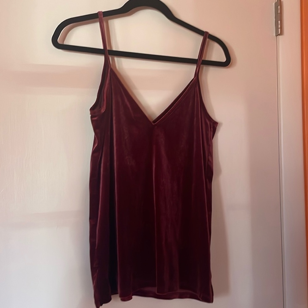 Maroon velvet tank, Old Navy, small